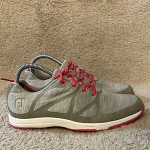 FootJoy Superflex Grey Pink Spikeless Golf Shoes Sneakers Womens 8.5 N 92903